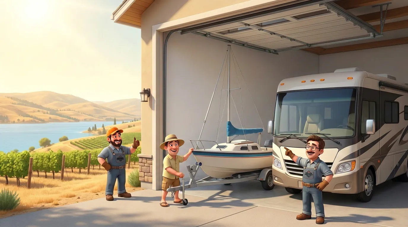 Fitting a Boat or RV in Your Kelowna Garage: Clearance, Wide Doors, and High-Lift Tracks